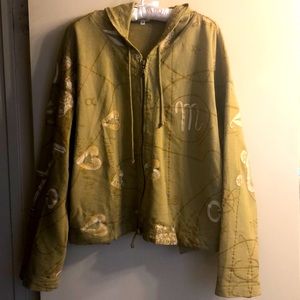 Gamon hoodies astrological fabric painted design Macy sewrite EUC